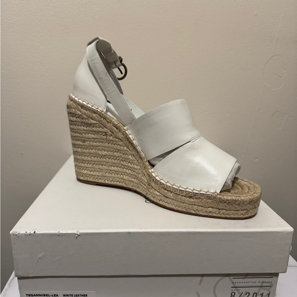 Treasure & Bond White Espadrille Wedge Sandals.